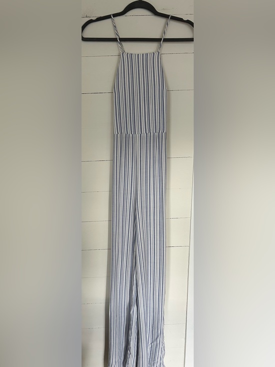 Forever 21 Pants - NWT Forever 21 Blue and White Striped Spaghetti Strap Jumpsuit, Size Small